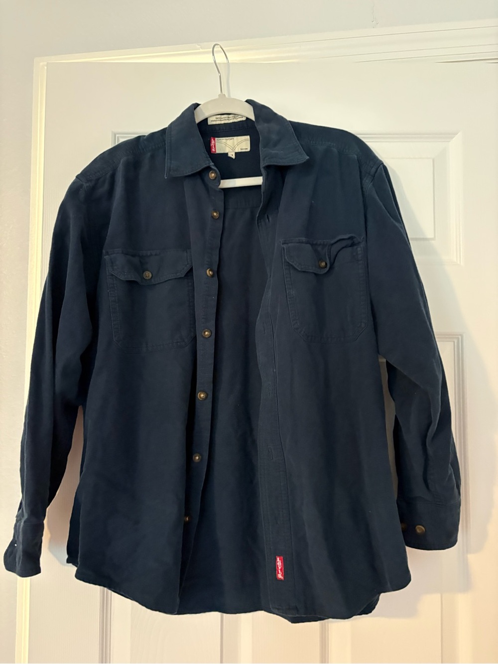 Levi's Navy Button-Front Shirt Jacket